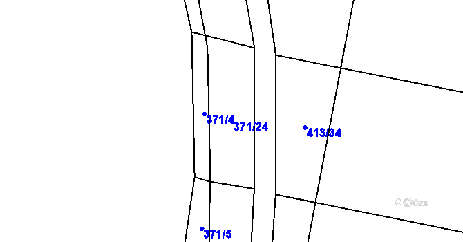 Parcela st. 371/24 v KÚ Počedělice, Katastrální mapa