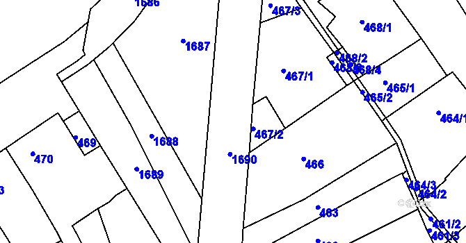 Parcela st. 1003/59 v KÚ Počenice, Katastrální mapa