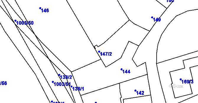 Parcela st. 147/2 v KÚ Počenice, Katastrální mapa