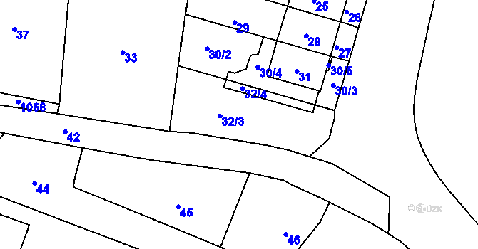 Parcela st. 32 v KÚ Tetětice, Katastrální mapa