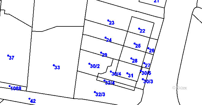 Parcela st. 29 v KÚ Tetětice, Katastrální mapa