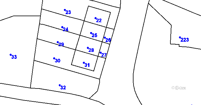Parcela st. 27 v KÚ Tetětice, Katastrální mapa