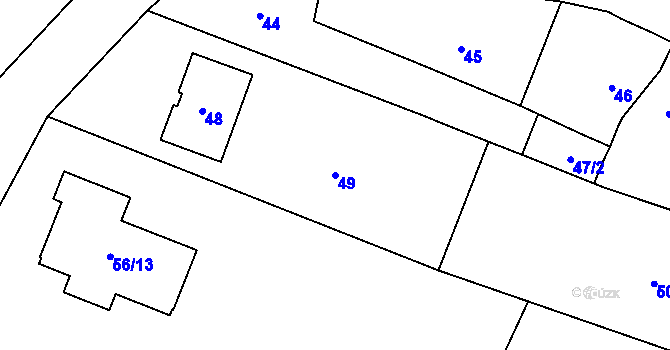 Parcela st. 49 v KÚ Tetětice, Katastrální mapa