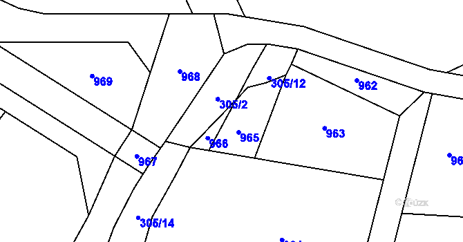 Parcela st. 305/4 v KÚ Tetětice, Katastrální mapa