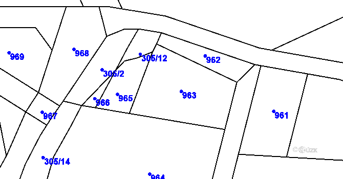 Parcela st. 305/6 v KÚ Tetětice, Katastrální mapa