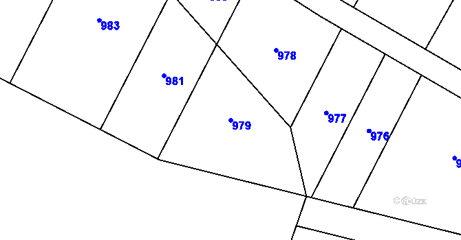 Parcela st. 979 v KÚ Tetětice, Katastrální mapa