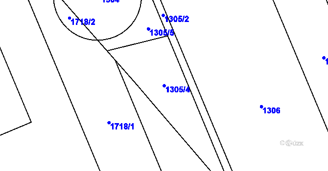 Parcela st. 1305/4 v KÚ Tetětice, Katastrální mapa