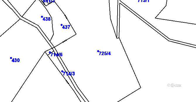 Parcela st. 725/4 v KÚ Počepice, Katastrální mapa
