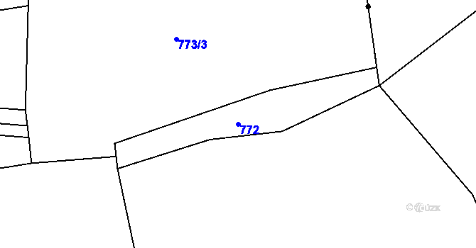 Parcela st. 772 v KÚ Počepice, Katastrální mapa