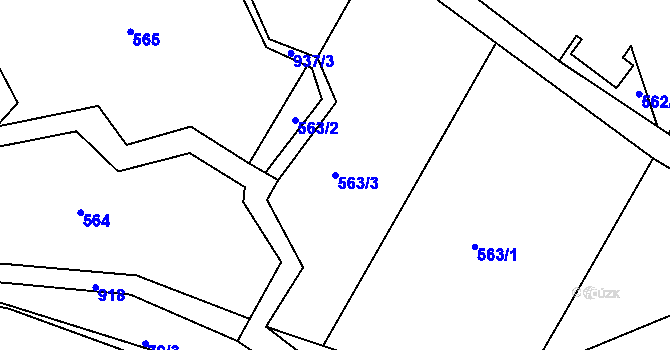 Parcela st. 563/3 v KÚ Počepice, Katastrální mapa