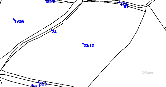 Parcela st. 23/12 v KÚ Skuhrov u Počepic, Katastrální mapa