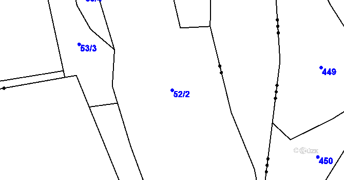 Parcela st. 52/2 v KÚ Vitín u Počepic, Katastrální mapa