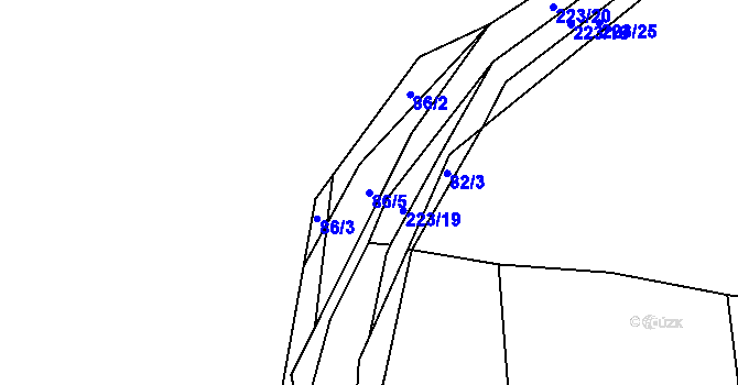 Parcela st. 86/5 v KÚ Vitín u Počepic, Katastrální mapa