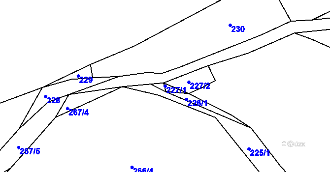 Parcela st. 227/1 v KÚ Počítky, Katastrální mapa