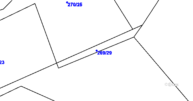 Parcela st. 269/29 v KÚ Počítky, Katastrální mapa