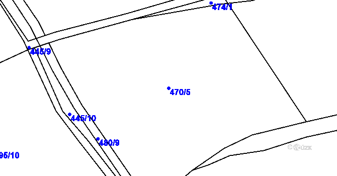 Parcela st. 470/5 v KÚ Počítky, Katastrální mapa