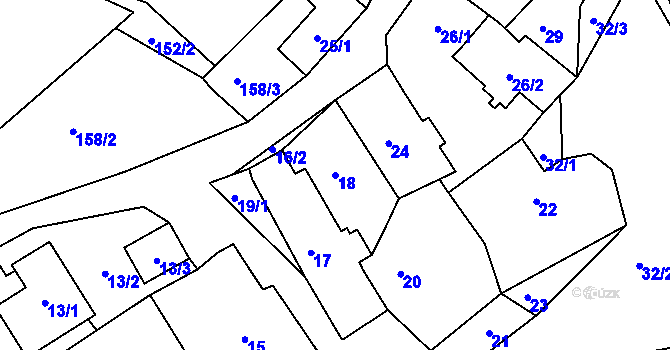 Parcela st. 18 v KÚ Vysoké, Katastrální mapa