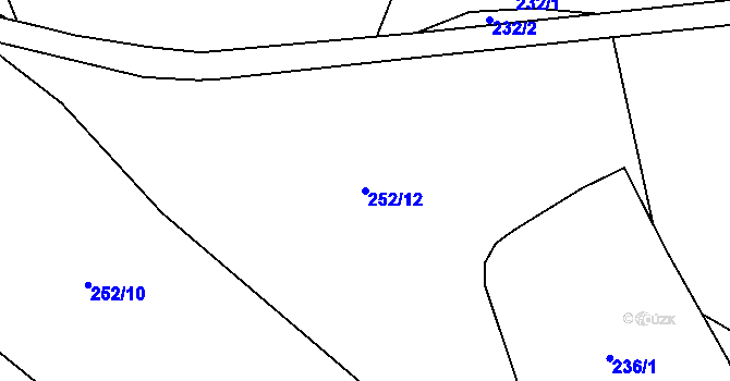 Parcela st. 252/12 v KÚ Vysoké, Katastrální mapa