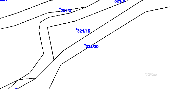 Parcela st. 334/30 v KÚ Vysoké, Katastrální mapa