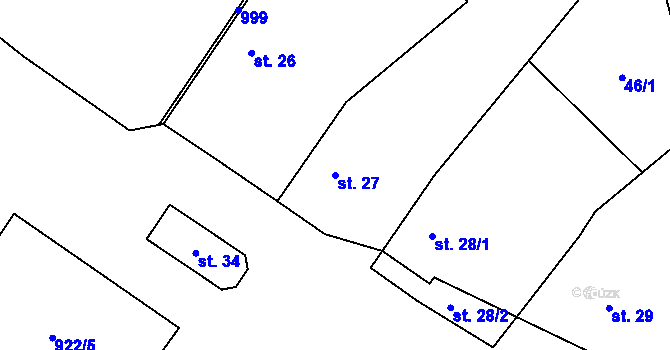 Parcela st. 27 v KÚ Podbořanský Rohozec, Katastrální mapa