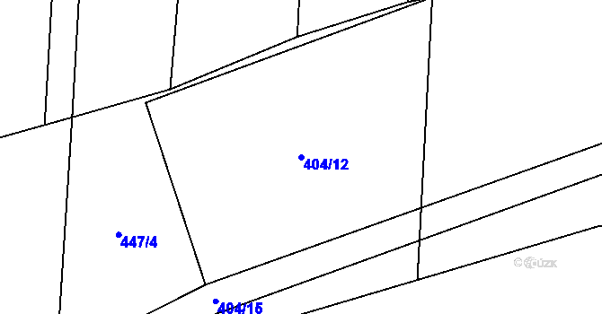 Parcela st. 404/12 v KÚ Podbořanský Rohozec, Katastrální mapa