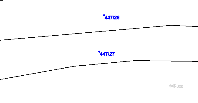 Parcela st. 447/27 v KÚ Podbořanský Rohozec, Katastrální mapa