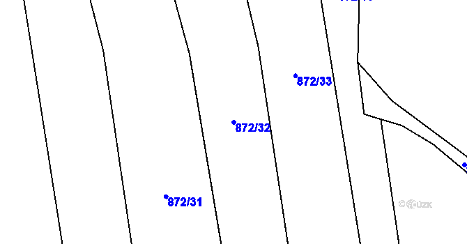 Parcela st. 872/32 v KÚ Podbořanský Rohozec, Katastrální mapa
