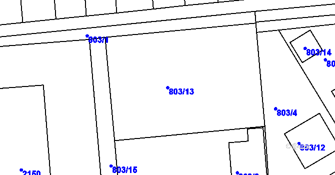 Parcela st. 803/13 v KÚ Podbořany, Katastrální mapa