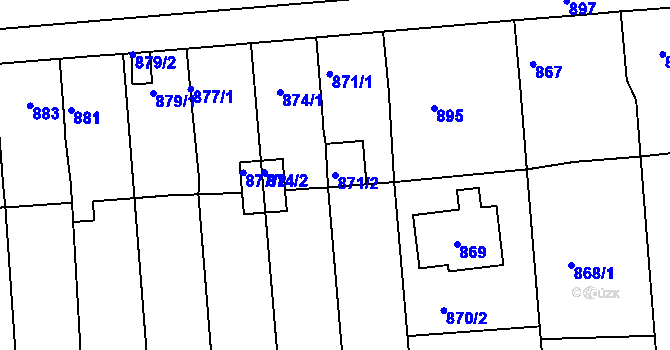 Parcela st. 871/2 v KÚ Podbořany, Katastrální mapa