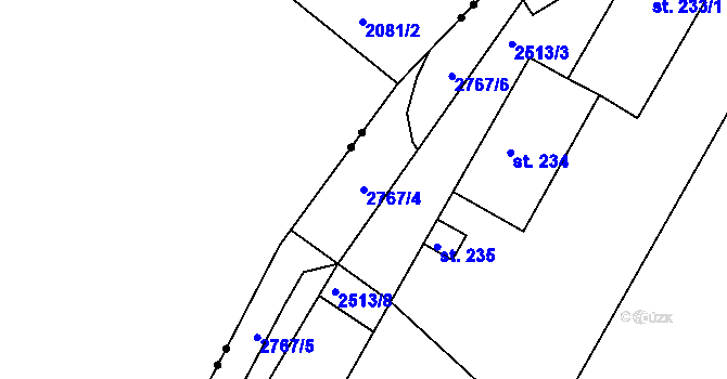 Parcela st. 2767/4 v KÚ Valov, Katastrální mapa