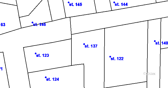 Parcela st. 137 v KÚ Brníkov, Katastrální mapa