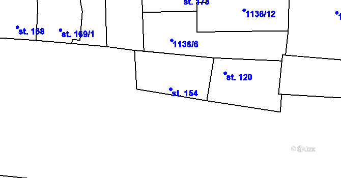 Parcela st. 154 v KÚ Brníkov, Katastrální mapa