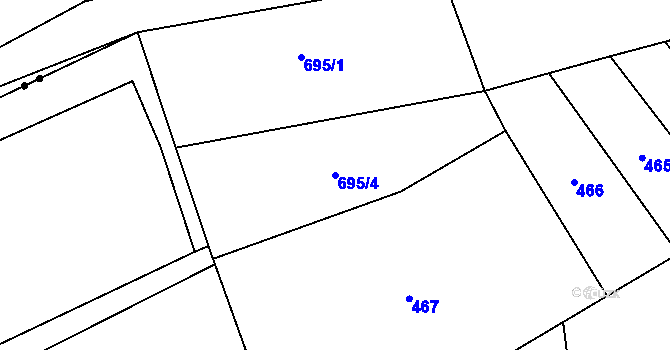 Parcela st. 695/4 v KÚ Brníkov, Katastrální mapa