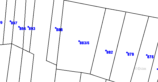 Parcela st. 883/5 v KÚ Brníkov, Katastrální mapa