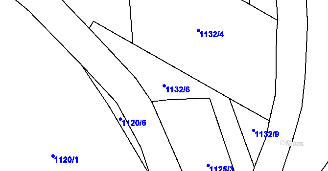 Parcela st. 1132/6 v KÚ Brníkov, Katastrální mapa