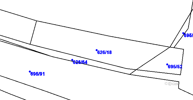 Parcela st. 626/18 v KÚ Brníkov, Katastrální mapa