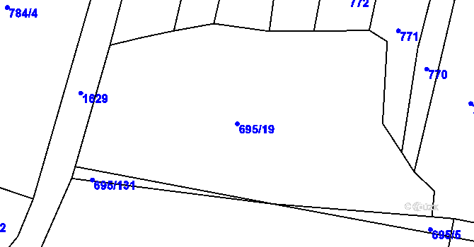 Parcela st. 695/19 v KÚ Brníkov, Katastrální mapa