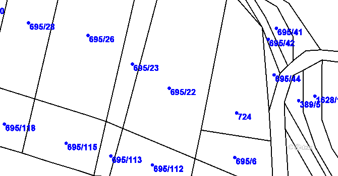 Parcela st. 695/22 v KÚ Brníkov, Katastrální mapa