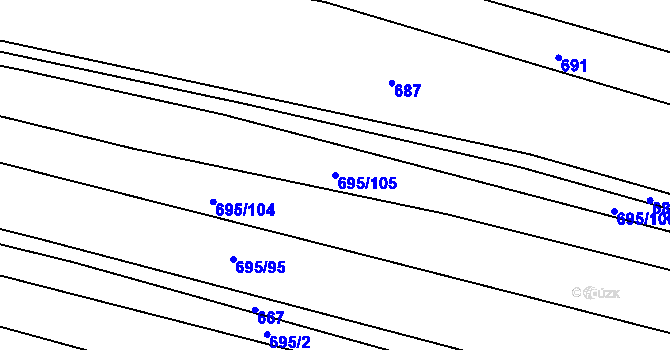 Parcela st. 695/105 v KÚ Brníkov, Katastrální mapa