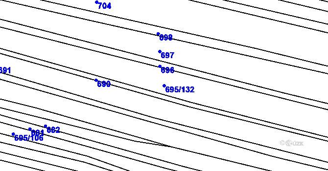 Parcela st. 695/132 v KÚ Brníkov, Katastrální mapa