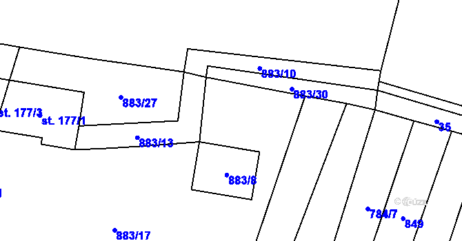 Parcela st. 883/18 v KÚ Brníkov, Katastrální mapa