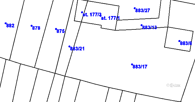 Parcela st. 883/24 v KÚ Brníkov, Katastrální mapa