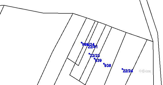 Parcela st. 989/24 v KÚ Brníkov, Katastrální mapa