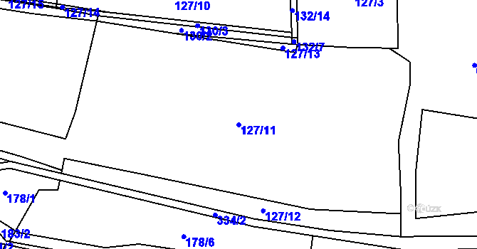 Parcela st. 127/11 v KÚ Ječovice, Katastrální mapa