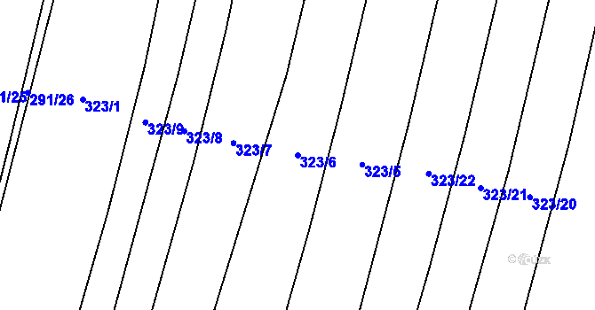 Parcela st. 323/6 v KÚ Podbradec, Katastrální mapa