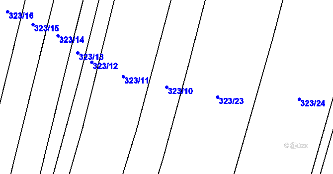 Parcela st. 323/10 v KÚ Podbradec, Katastrální mapa