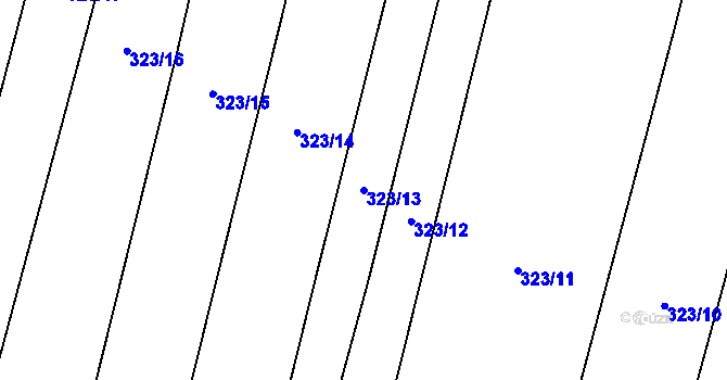 Parcela st. 323/13 v KÚ Podbradec, Katastrální mapa