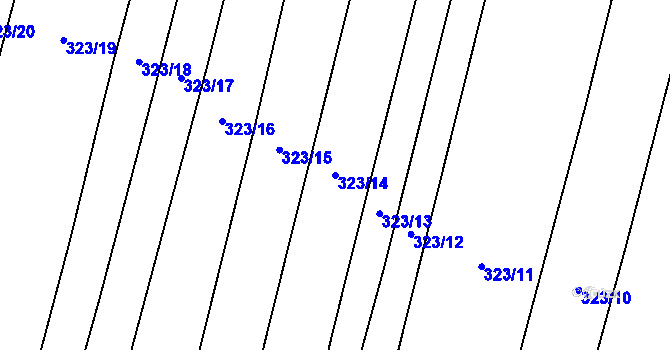 Parcela st. 323/14 v KÚ Podbradec, Katastrální mapa