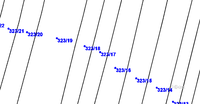 Parcela st. 323/17 v KÚ Podbradec, Katastrální mapa