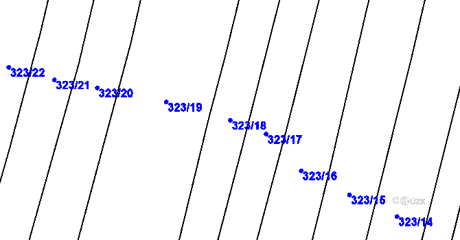 Parcela st. 323/18 v KÚ Podbradec, Katastrální mapa